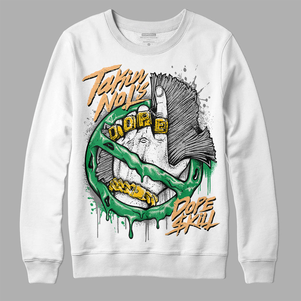 Jordan 2 Retro Lucky Green DopeSkill Sweatshirt Takin No L's Graphic Streetwear - White 