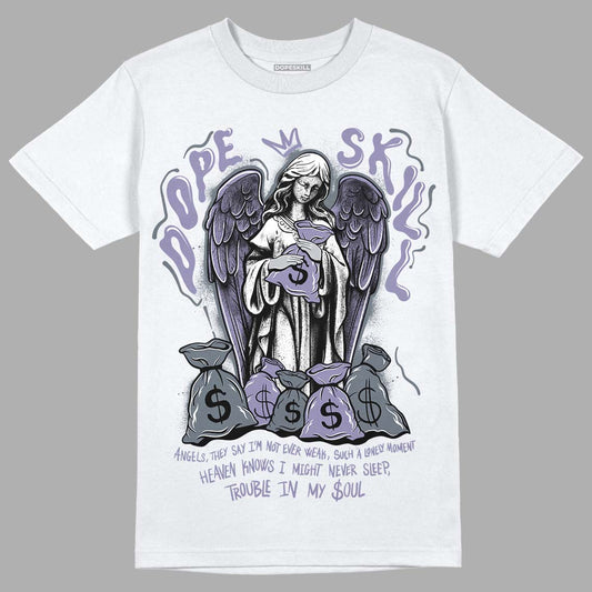 Jordan 5 Retro Low Indigo Haze DopeSkill T-Shirt Angels Graphic Streetwear - White