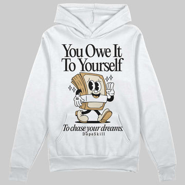 Jordan 5 Retro Reverse Metallic DopeSkill Hoodie Sweatshirt Owe It To Yourself Graphic Streetwear - White