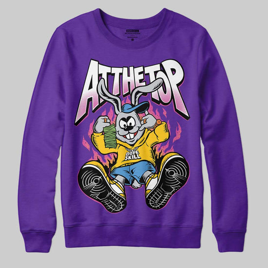 PURPLE Sneakers DopeSkill Sweatshirt At The Top Graphic Streetwear - Purple 