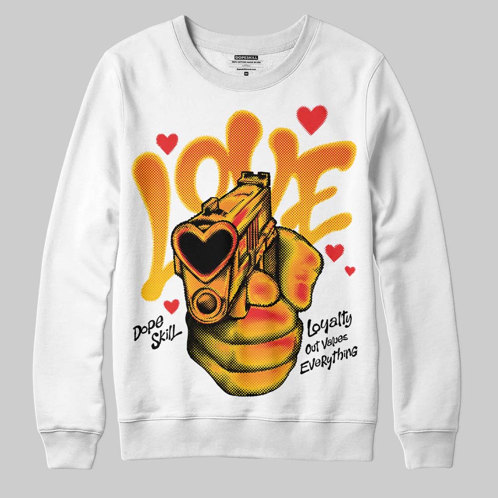 Yellow Sneakers DopeSkill Sweatshirt Love Shot Graphic Streetwear - White