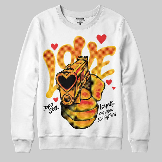 Yellow Sneakers DopeSkill Sweatshirt Love Shot Graphic Streetwear - White