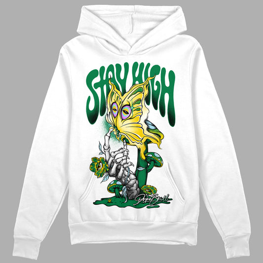 Jordan 5 “Lucky Green” DopeSkill Hoodie Sweatshirt Stay High Graphic Streetwear - White