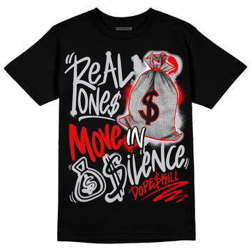 Jordan 2 Retro "Black Cement" DopeSkill T-Shirt Real Ones Move In Silence Graphic Streetwear - Black