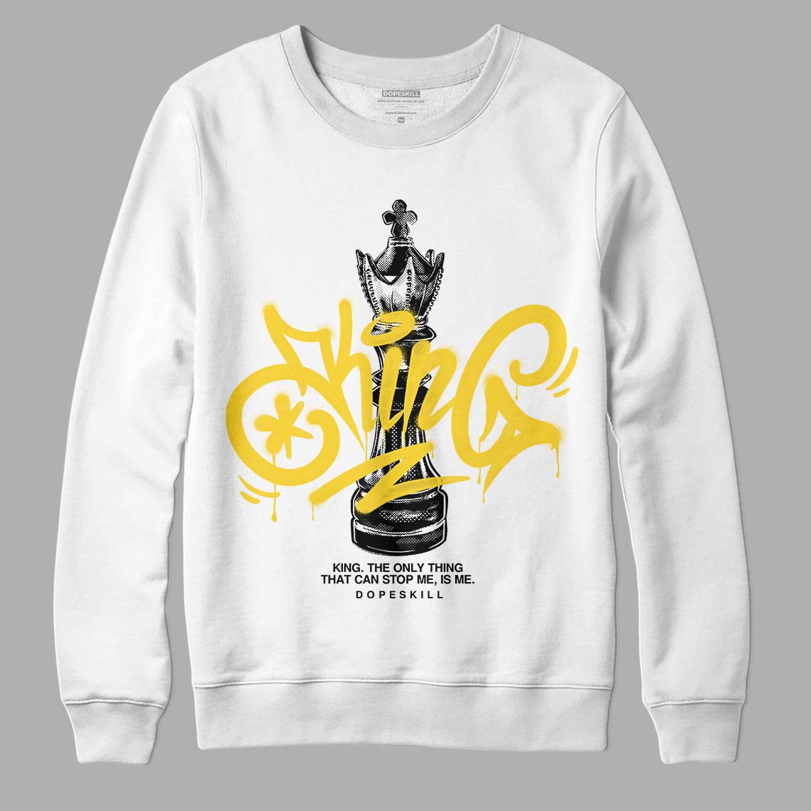 Jordan 4 Thunder DopeSkill Sweatshirt King Chess Graphic Streetwear - White 