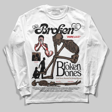 Jordan 9 'Olive' DopeSkill Long Sleeve T-Shirt Broken Bones Graphic Streetwear - White