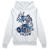 Jordan Spiz’ike Low “White/Obsidian” DopeSkill Hoodie Sweatshirt Smile Through The Pain Graphic Streetwear - White