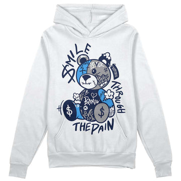 Jordan Spiz’ike Low “White/Obsidian” DopeSkill Hoodie Sweatshirt Smile Through The Pain Graphic Streetwear - White