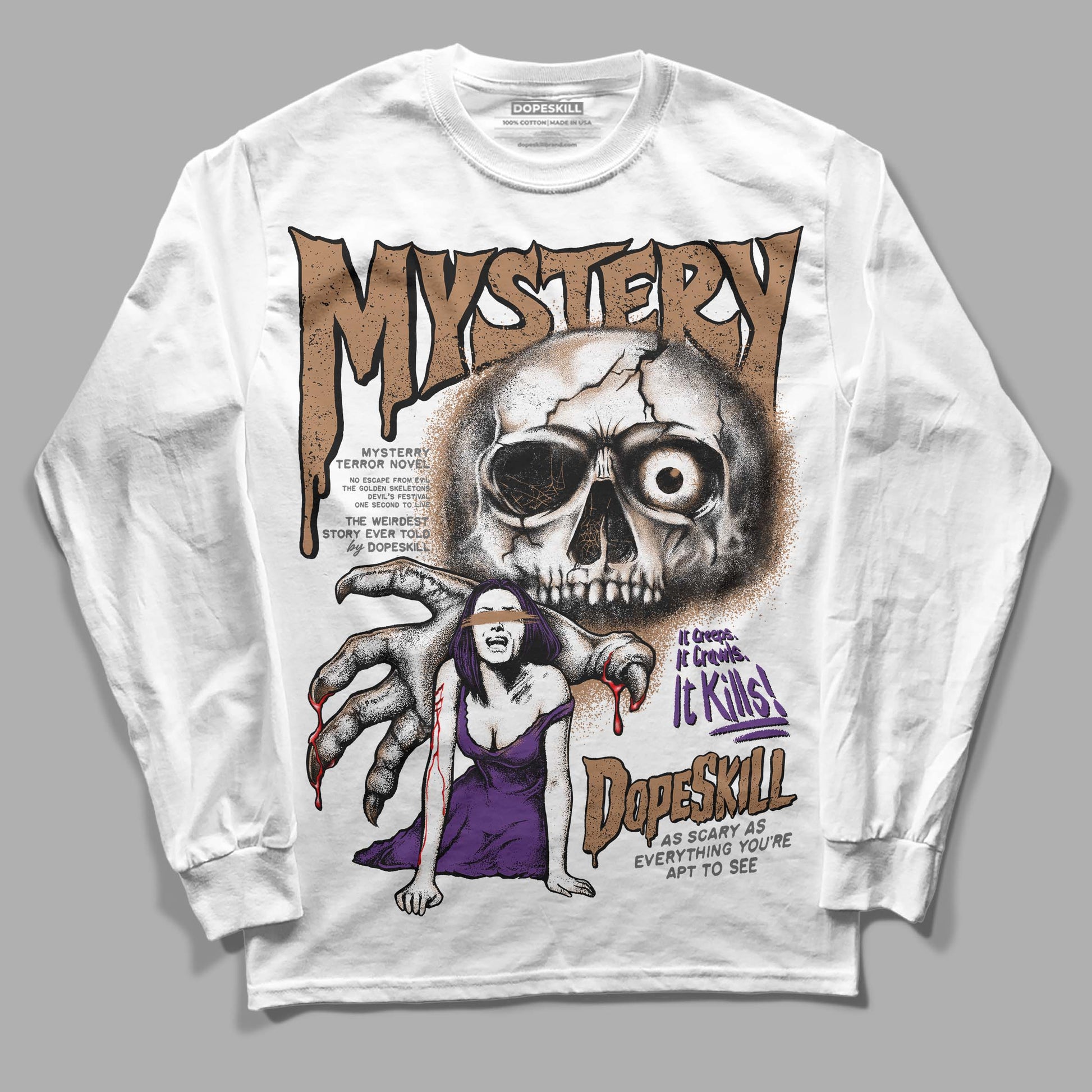 Jordan 6 WMNS Gore-Tex Brown Kelp DopeSkill Long Sleeve T-Shirt Mystery Ghostly Grasp Graphic Streetwear - White