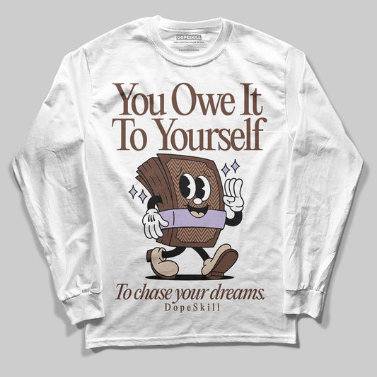 Harris Tweed x Wmns Dunk Low 'Sesame' DopeSkill Long Sleeve T-Shirt Owe It To Yourself Graphic Streetwear - White