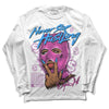 Jordan 4 GS “Hyper Violet” DopeSkill Long Sleeve T-Shirt Never Stop Hustling Graphic Streetwear - White