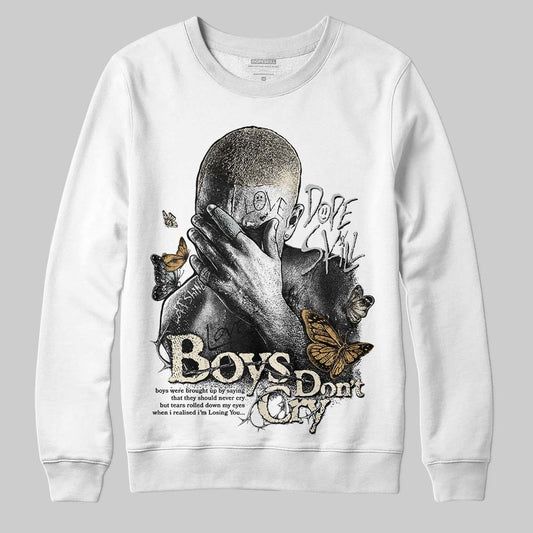 Jordan 5 Retro Reverse Metallic DopeSkill Sweatshirt Boys Don't Cry Graphic Streetwear - White