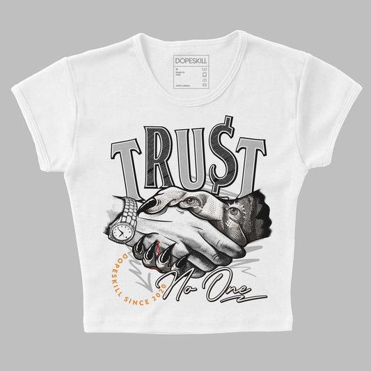 Dunk Low Cool Grey DopeSkill Women's Crop Top Trust No One Graphic Streetwear - White