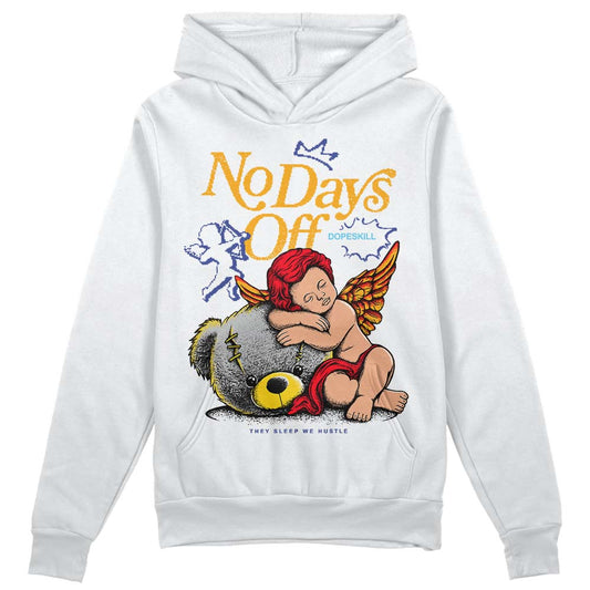 Jordan 1 Mid GS 'Six Championships DopeSkill Hoodie Sweatshirt New No Days Off Graphic Streetwear - White