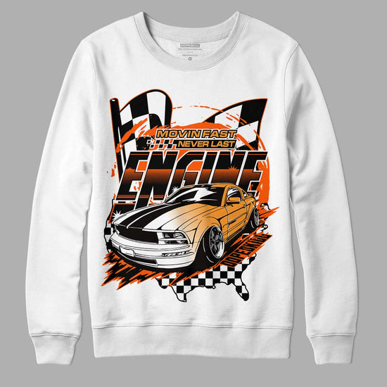 Jordan 12 Retro Brilliant Orange DopeSkill Sweatshirt ENGINE Tshirt Graphic Streetwear - White