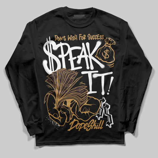 Jordan 5 “Earth/Metallic Gold” DopeSkill Long Sleeve T-Shirt Speak It Graphic Streetwear - Black