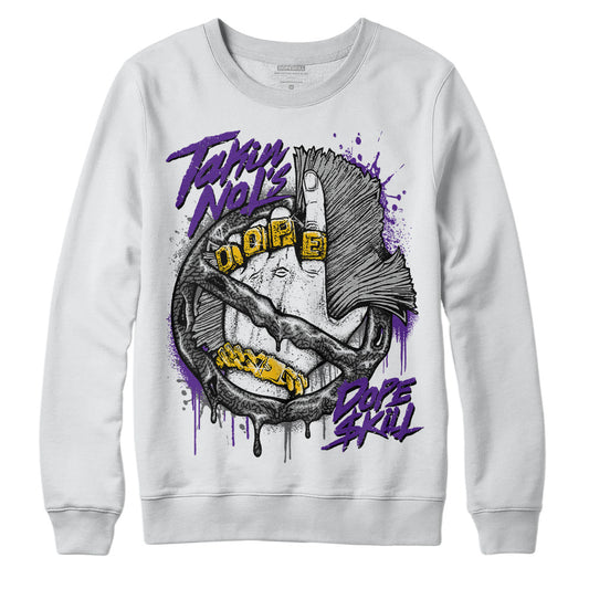 Jordan 3 Dark Iris DopeSkill Sweatshirt Takin No L's Graphic Streetwear - White