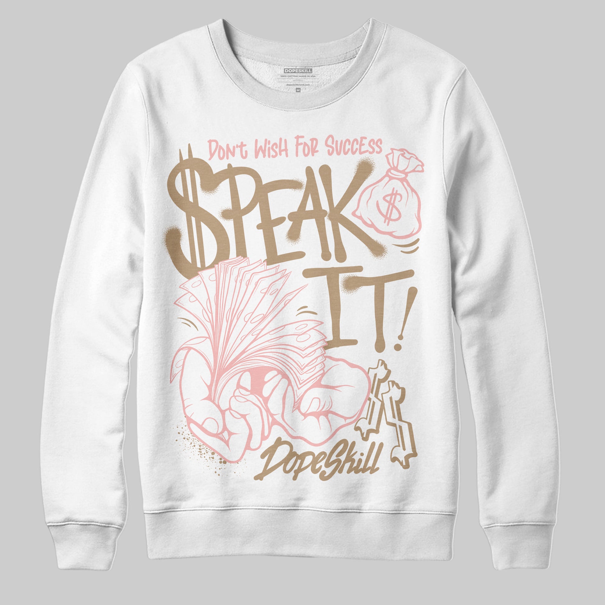 Nike Air Force 1 Low Canvas “Linen” DopeSkill Sweatshirt Speak It Graphic Streetwear - White