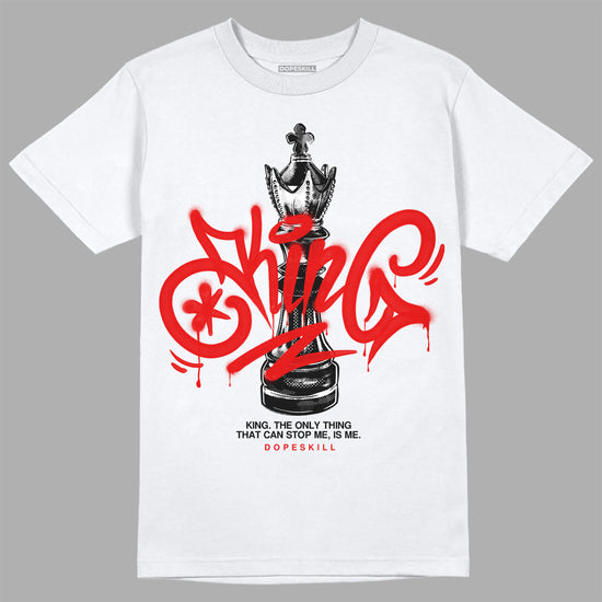 Jordan 4 Retro Red Cement DopeSkill T-Shirt King Chess Graphic Streetwear - White 