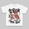 Jordan 4 “Flight Club” DopeSkill Toddler Kids T-shirt No Risk No Story Graphic Streetwear - White 