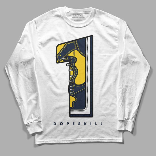 Dunk Low Vintage “Michigan” DopeSkill Long Sleeve T-Shirt No.1 Graphic Streetwear - White 