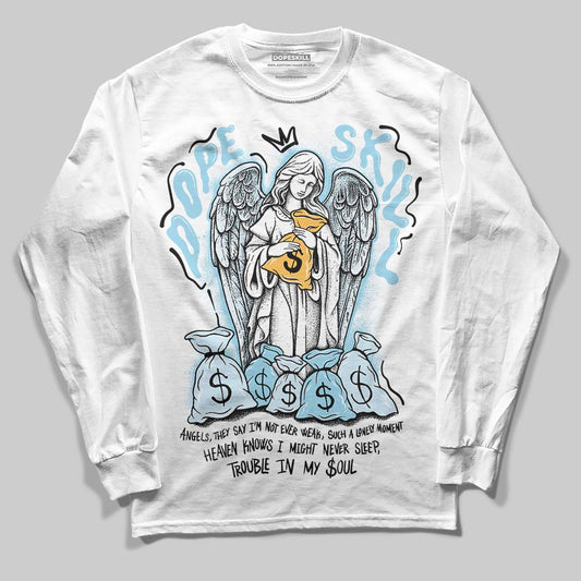 Vans Knu Stack Vintage Satin Dream Blue DopeSkill Long Sleeve T-Shirt Angels Graphic Streetwear - White 