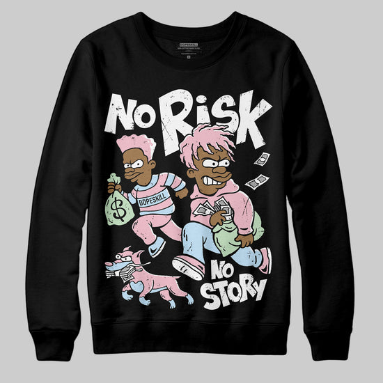 Jordan 4 Retro Valentine's Day (2026) (GS) DopeSkill Sweatshirt No Risk No Story Graphic Streetwear - black