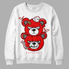 Jordan 12 “Cherry” DopeSkill Sweatshirt New Double Bear Graphic Streetwear - White 