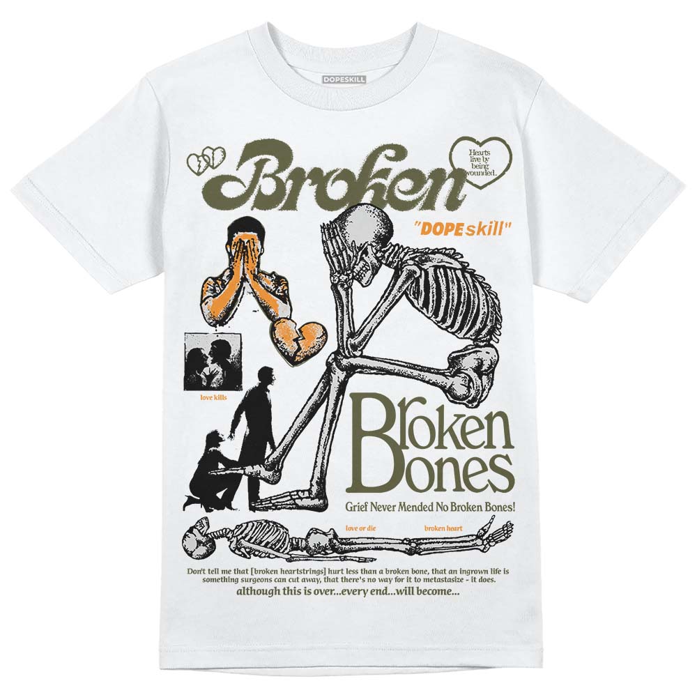 Jordan 5 "Olive" DopeSkill T-Shirt Broken Bones Graphic Streetwear - White