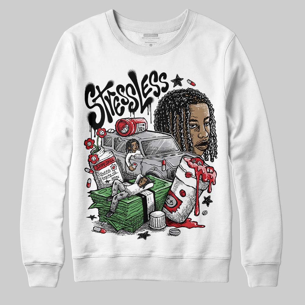 Jordan 4 OG “White Cement” DopeSkill Sweatshirt Stressless Graphic Streetwear - White