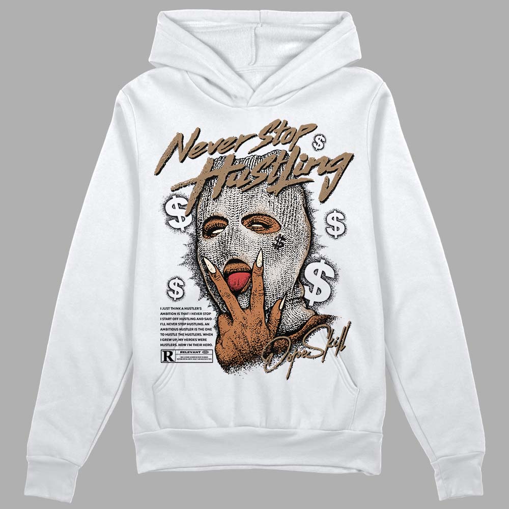 Jordan 5 SE “Sail” DopeSkill Hoodie Sweatshirt Never Stop Hustling Graphic Streetwear - White