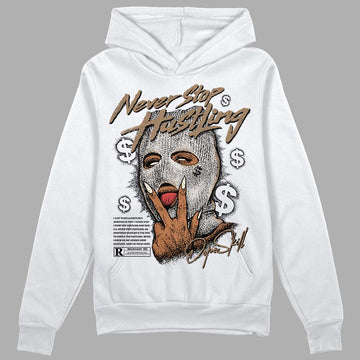 Jordan 5 SE “Sail” DopeSkill Hoodie Sweatshirt Never Stop Hustling Graphic Streetwear - White