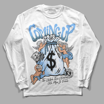 Jordan 9 Powder Blue DopeSkill Long Sleeve T-Shirt Money Bag Coming Up Graphic Streetwear - White 