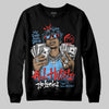 University Blue Sneakers DopeSkill Sweatshirt All Hustle No Luck Graphic Streetwear - black