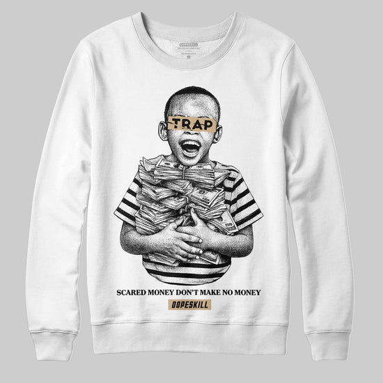 TAN Sneakers DopeSkill Sweatshirt Scared Money Don't Make No Money Graphic Streetwear - White 