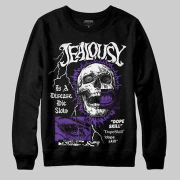 PURPLE Sneakers DopeSkill Sweatshirt Jealousy Graphic Streetwear - Black