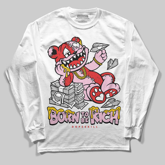 Awake NY x Air Jordan 5 Arctic Pink DopeSkill Long Sleeve T-Shirt Born To Be Rich Graphic Streetwear - White