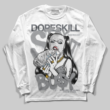 Jordan 5 Retro Wolf Grey (2026) DopeSkill Long Sleeve T-Shirt Stay It Busy Graphic Streetwear - White