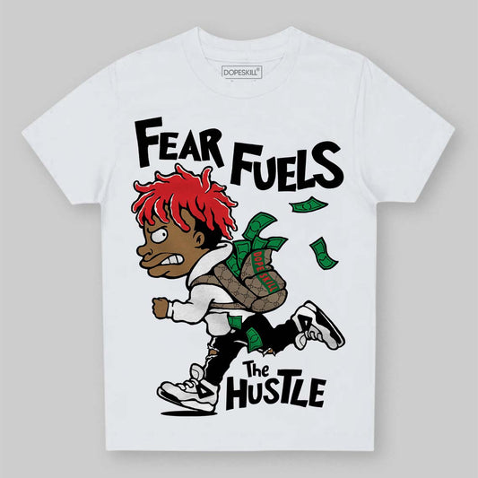 Black and White Sneakers DopeSkill Toddler Kids T-shirt Fear Fuels The Hustle Graphic Streetwear - White