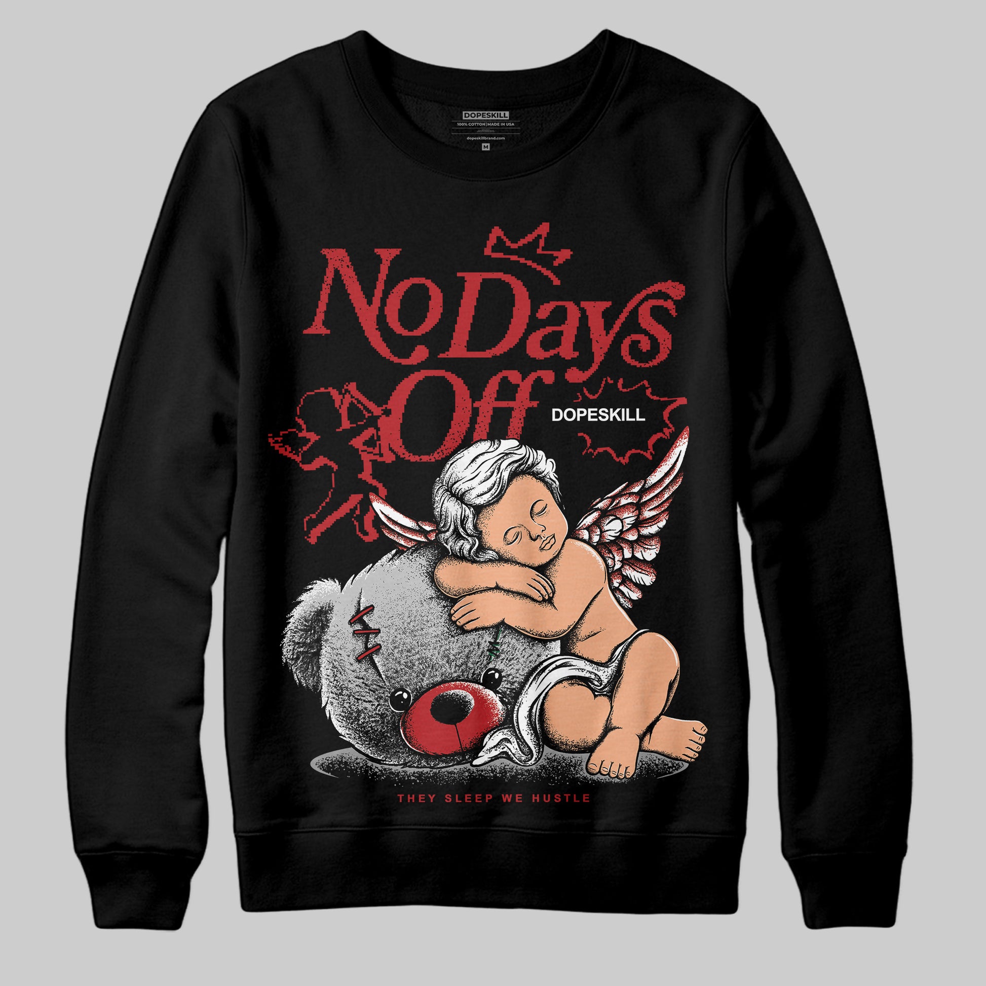 Jordan 12 Retro Flu Game (2025) DopeSkill Sweatshirt New No Days Off Graphic Streetwear - Black