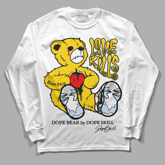 Jordan 6 “Yellow Ochre” DopeSkill Long Sleeve T-Shirt Love Kills Graphic Streetwear - White