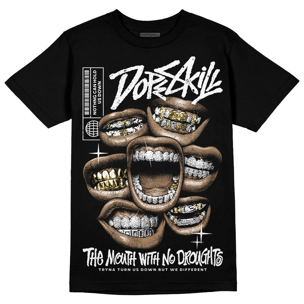 Black and White Sneakers DopeSkill T-Shirt The Mouth With No Droughts Graphic Streetwear - Black