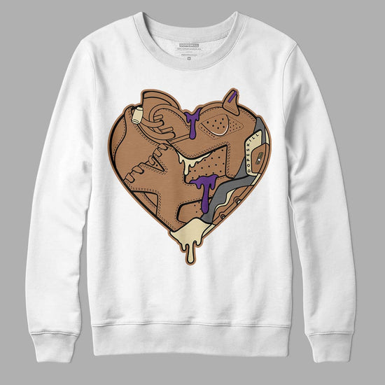 Jordan 6 WMNS Gore-Tex Brown Kelp DopeSkill Sweatshirt Heart Jordan 6 Graphic Streetwear - White