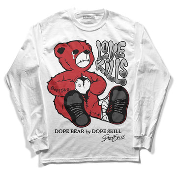 Jordan 12 “Red Taxi” DopeSkill Long Sleeve T-Shirt Love Kills Graphic Streetwear - White