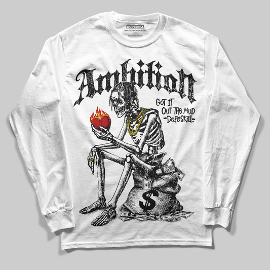 Black and White Sneakers DopeSkill Long Sleeve T-Shirt Ambition Graphic Streetwear - White