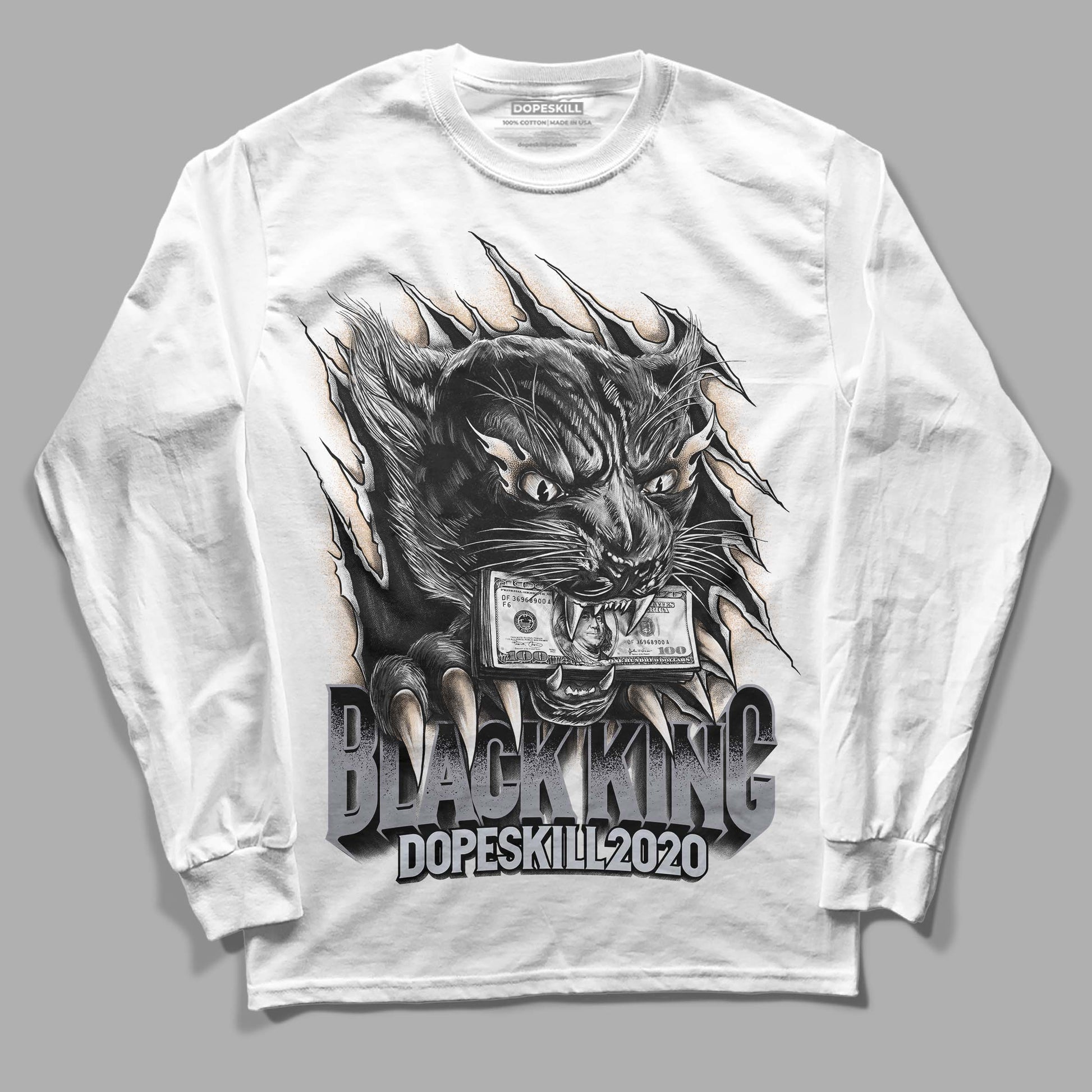 Jordan 4 Retro Frozen Moments DopeSkill Long Sleeve T-Shirt Black King Graphic Streetwear - White 