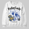 Royal Blue Sneakers DopeSkill Sweatshirt Feeling Lucky Graphic Streetwear - White