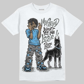 Grey Sneakers DopeSkill T-Shirt My Grind Won't Let Me Lose Graphic Streetwear - White