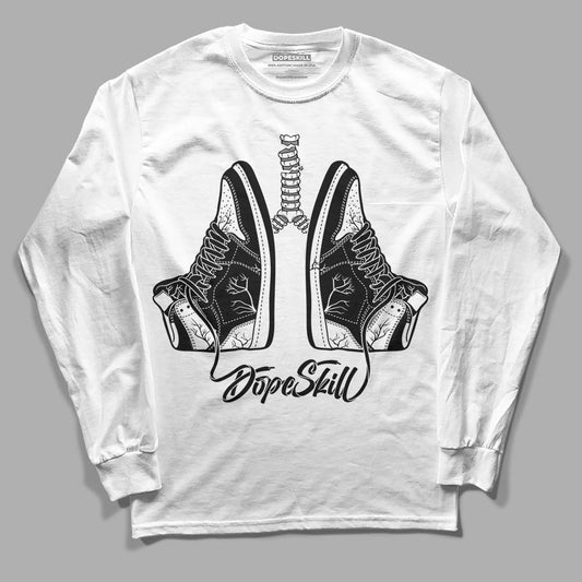 Jordan 1 High OG “Black/White” DopeSkill Long Sleeve T-Shirt Breathe Graphic Streetwear - White 