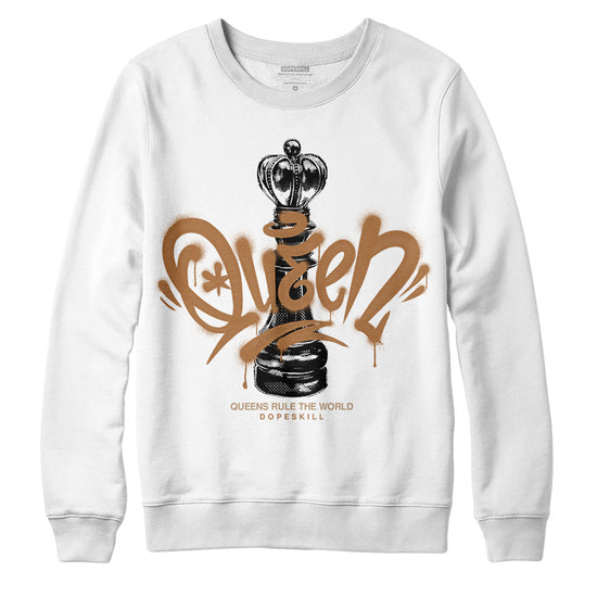 Jordan 3 Retro Palomino DopeSkill Sweatshirt Queen Chess Graphic Streetwear - White